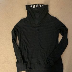 LuLu Lemon athletic funnel neck. Size 10 like new. Charcoal grey